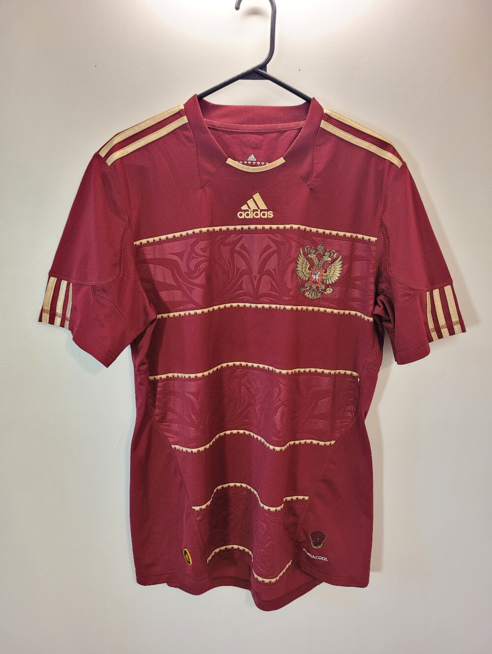 Russia Home Shirt Mens Medium Gold Red 2010 Soccer Football Adidas Jersey - M